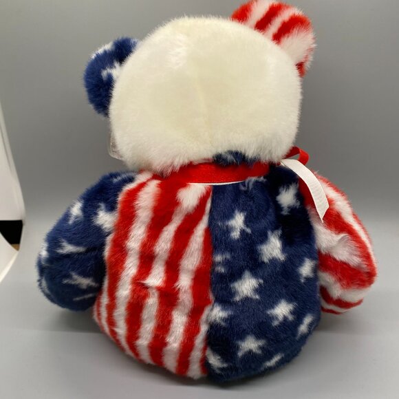 Ty Beanie Buddies 1999 Spangle Red White Blue Patriotic Flag Bear - Picture 3 of 9